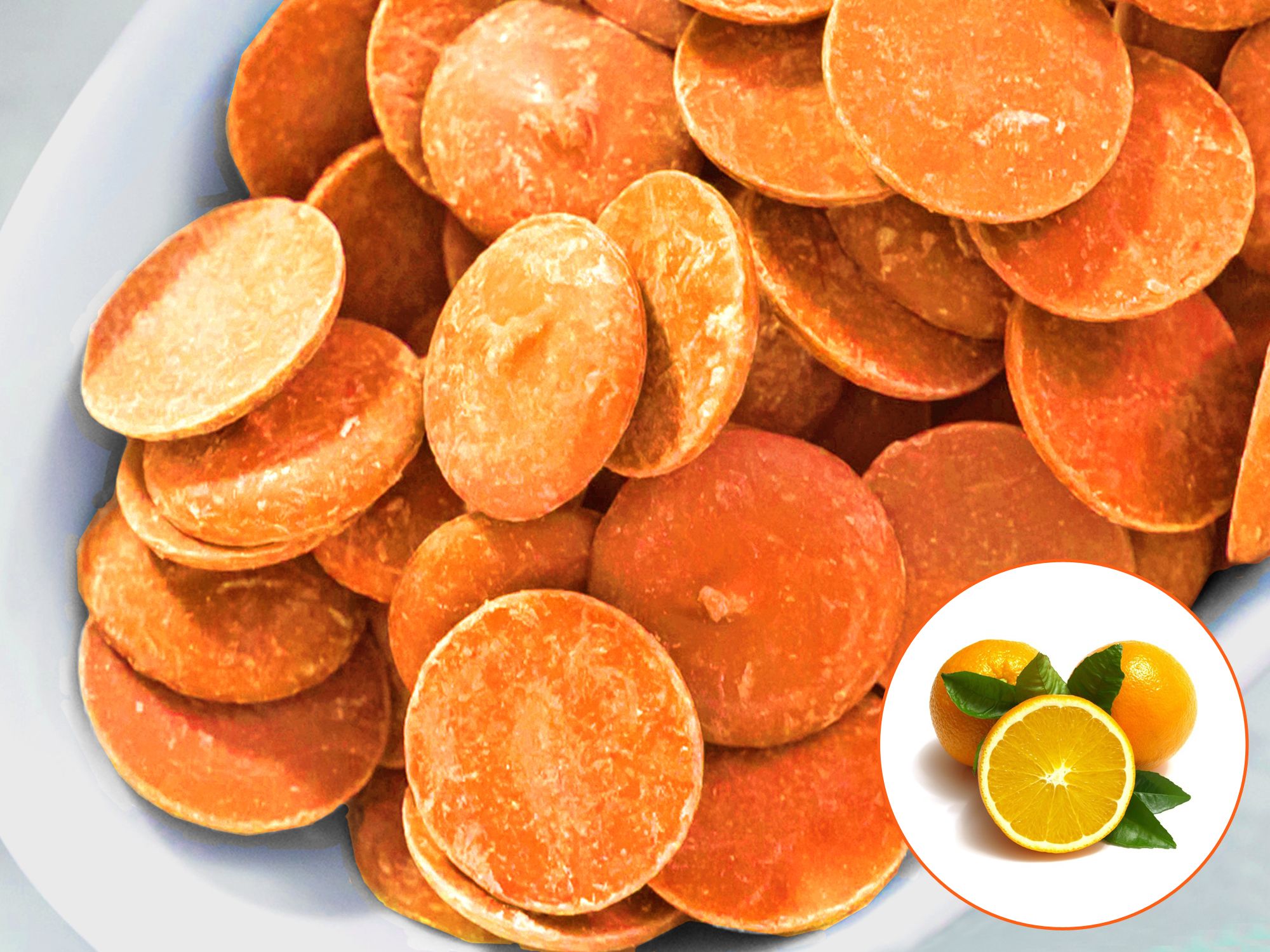 Bunte Candy Melts Glasur 250g Orange aromatisiert