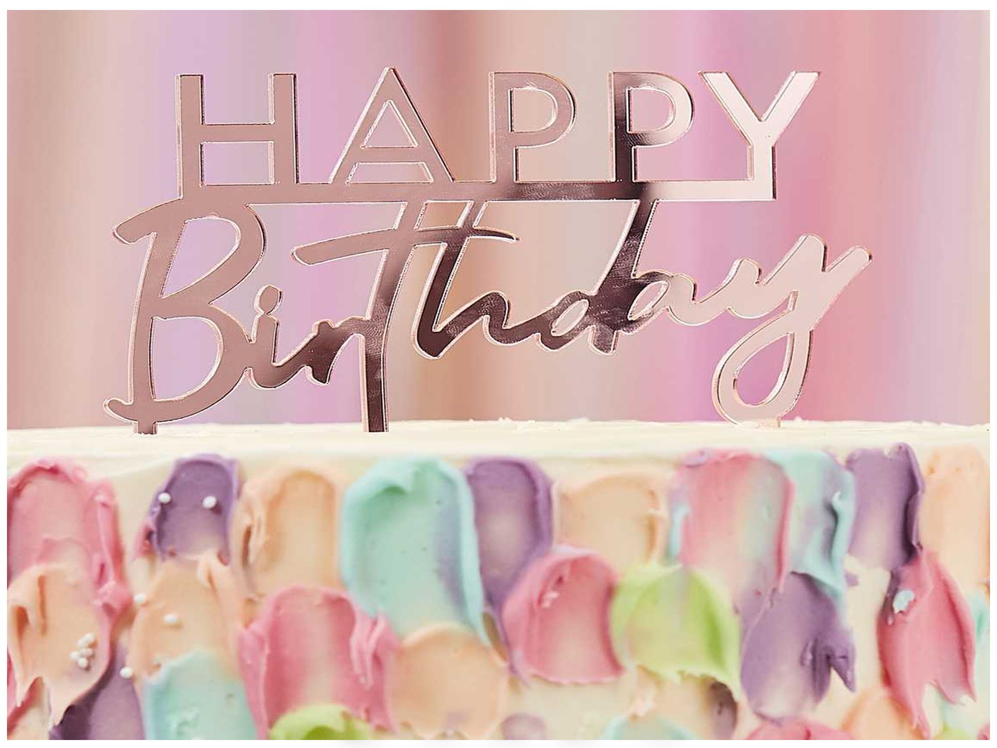 Cake Topper Happy Birthday Rosé-Gold