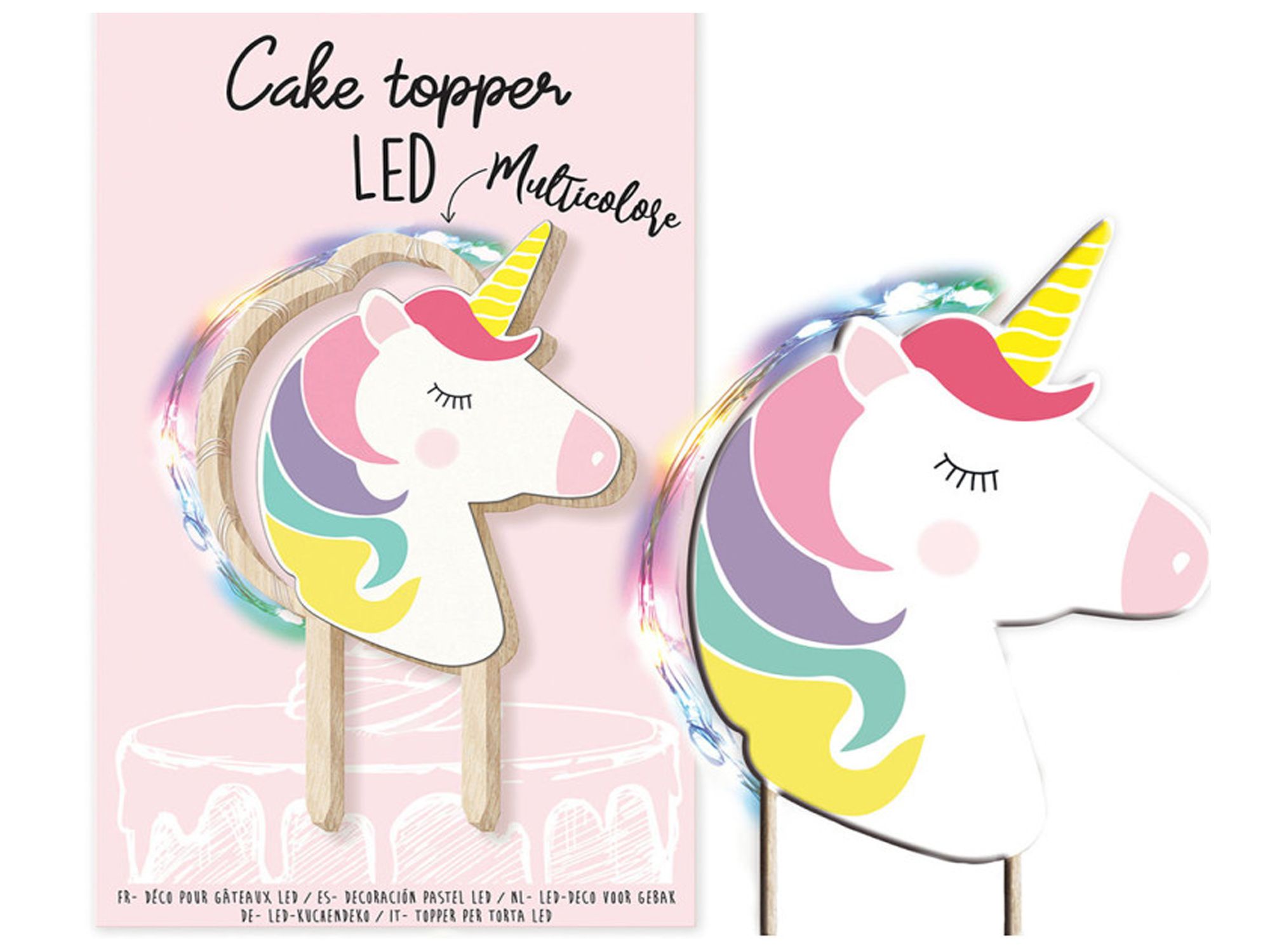 Cake Topper mit LED Einhorn