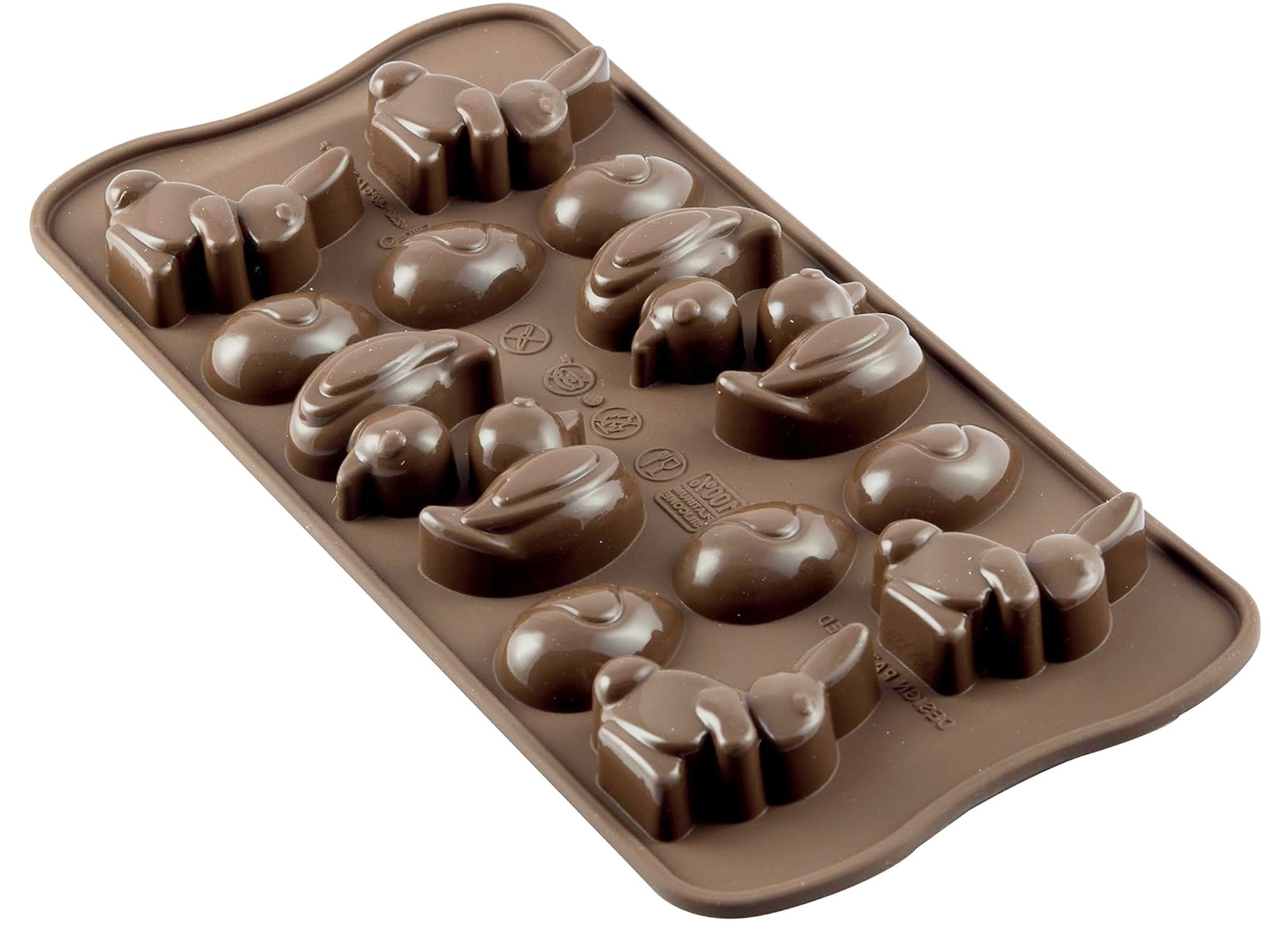 Silikon-Schokoladenform Osterhase & Ente