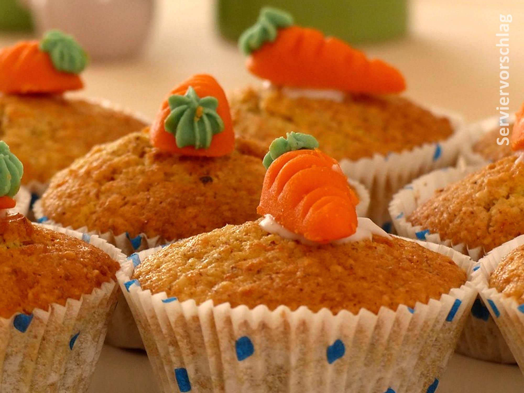 Backmischung Karottenkuchen 500g Serviervorschlag Cupcakes