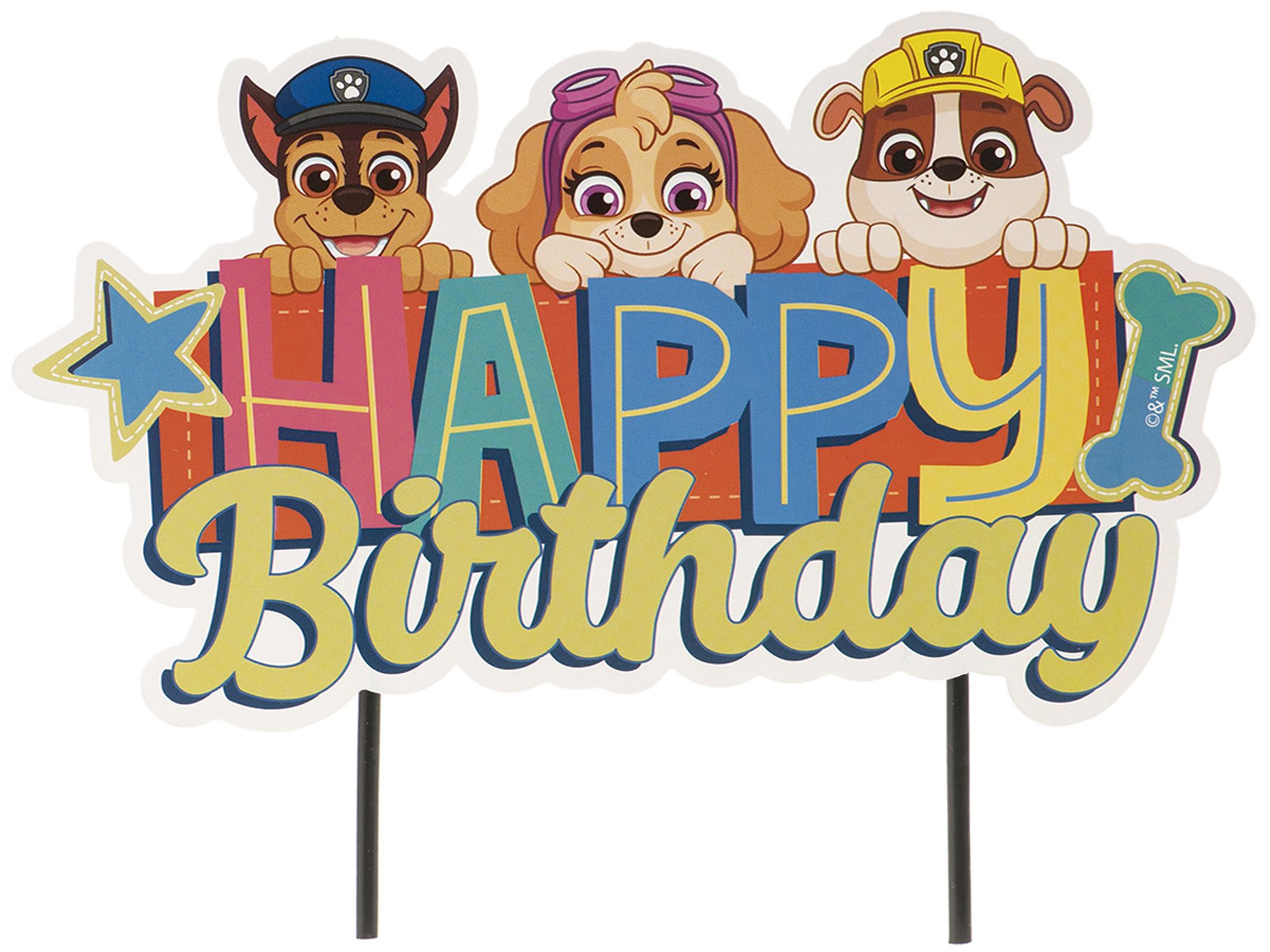 Cake Topper Happy Birthday Paw Patrol