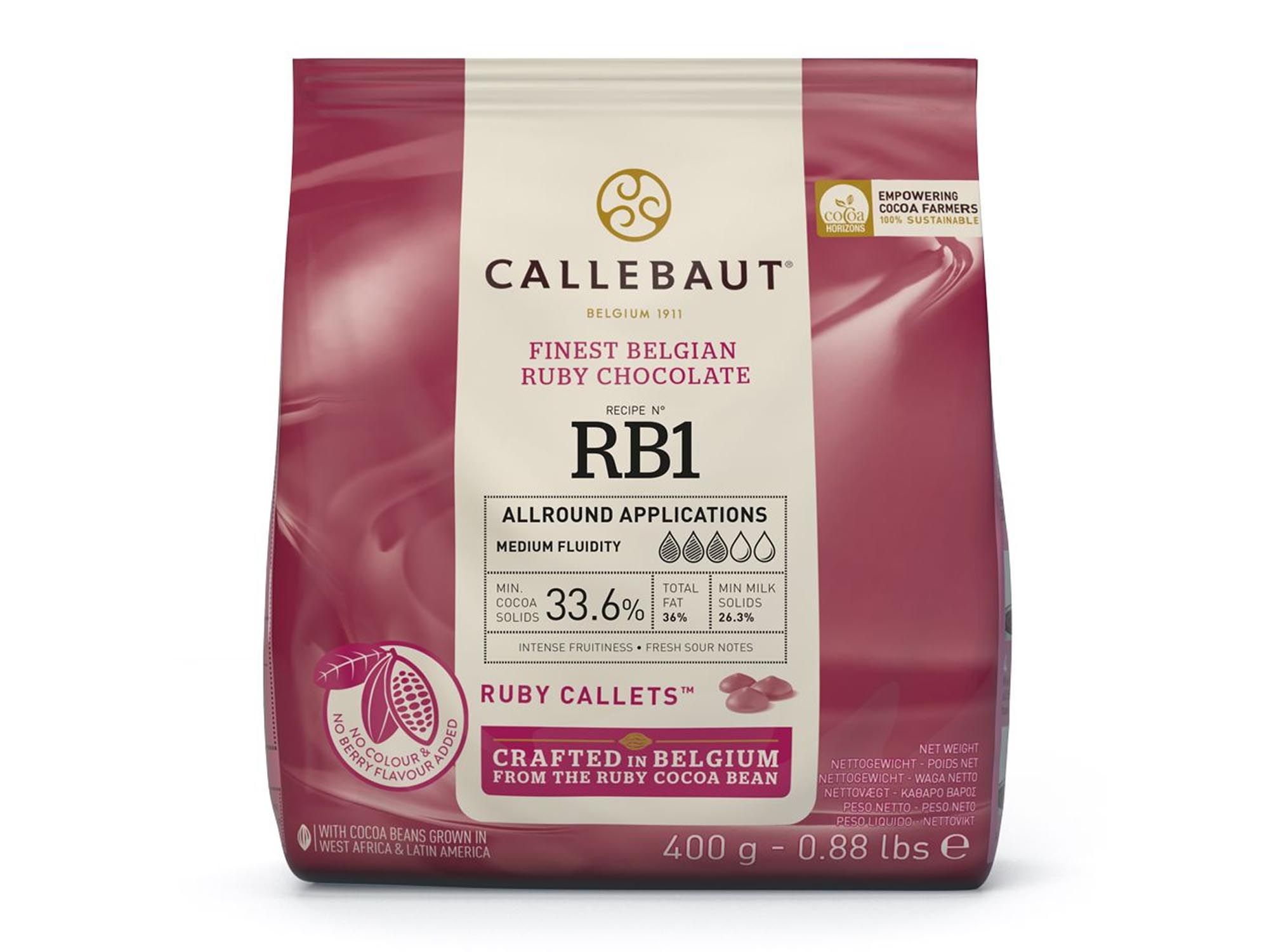Schokolade Callebaut Ruby Rosa Callets 400g Beutel