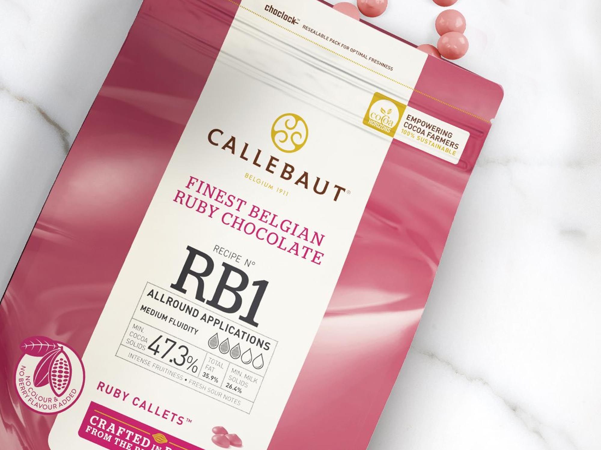 Schokolade Callebaut Ruby Rosa Callets 400g Beispiel